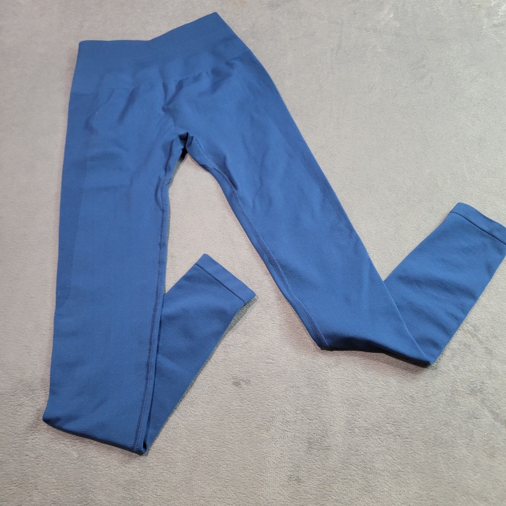 Alphalete Womens Blue Seamless Scrunch Butt High Rise Leggings Small ID00038